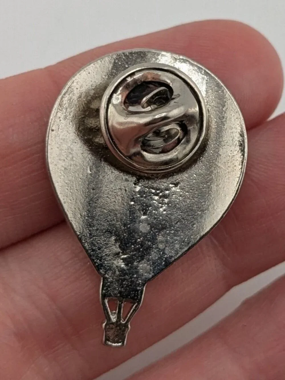Retro Vintage Hot Air Balloon Lapel Pin Multicolor Enamel Silver Tone Travel Bro